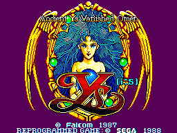 Ys the Vanished Omens title screen for Sega Master System